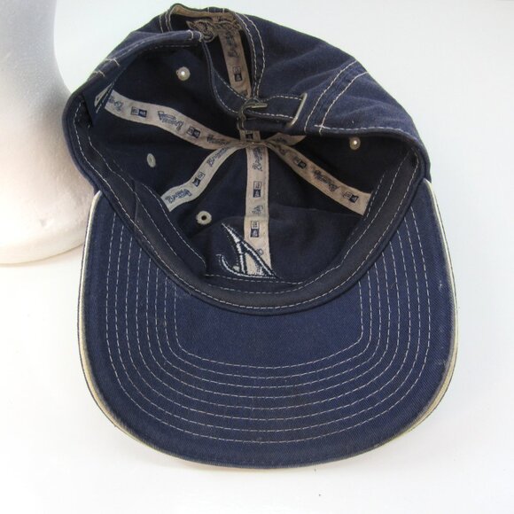 Atlanta Braves New Era Men Blue White Wide Stitch Adjustable Strap Back Cap Hat - Picture 7 of 8